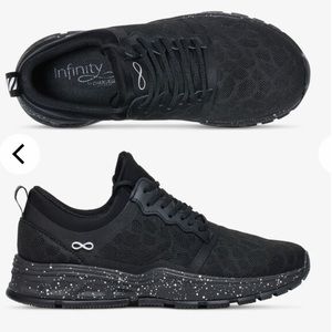 Infinity Women's Fly Black Speckled Athletic Lace Up Shoes